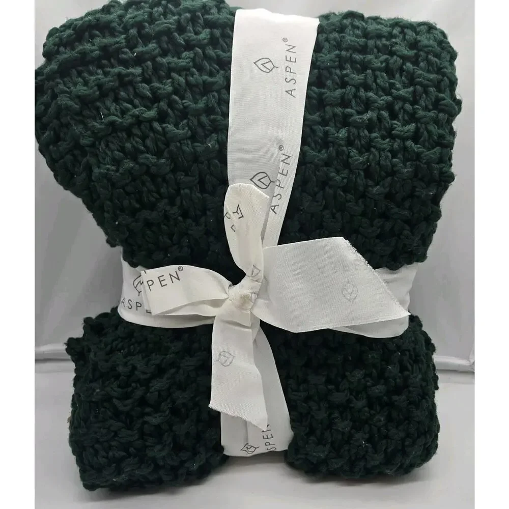 Aspen Decorative Hand Knit Throw Blanket 50x60